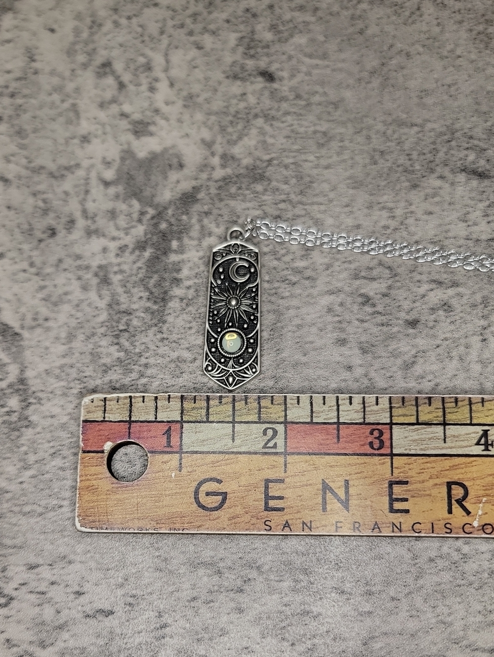 One of a kind celestial Uranium Glass Necklace - Picture 8 of 9